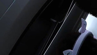 E Girl Pounded on the Car Door
