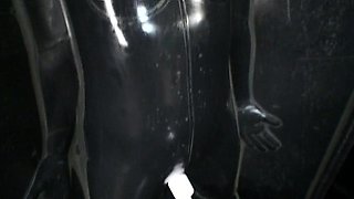 two women fetish latex asslicking and anal mff