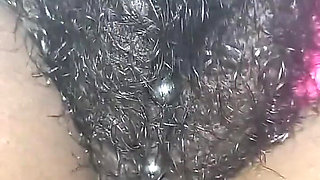 Close up Rubbing My Hairy Pieced Wet Pussy