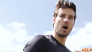 All-Natural Ella Knox gets her milk tits fucked real hard in the outdoors GP1128