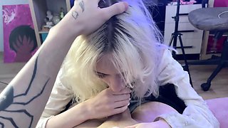 Young and cute russian emo girl films her gentle sex session with her boyfriend
