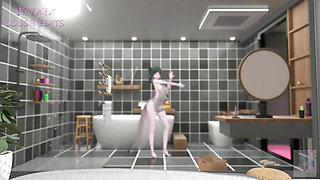 St. Louis Bathroom Undress Dance Hentai Tell Me Song Azur Lane Mmd 3D Soft Green Hair Color Edit Smixix