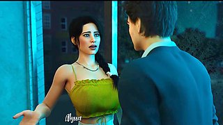 Cartoon teen daddy, dad daughter love story, oil massage cartoon