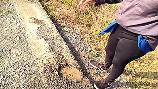 Indian aunty caught and  fucked outdoor