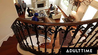 ADULT TIME - POV Sneaky Public Fuck Ends In First 3-Way For Innocent Alona Bloom And Lily Starfire