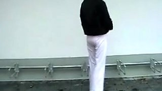 Two asian foot fetish school girl tease a cock