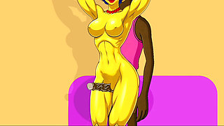New Fitness Trainer With a Big Black Cock for a Married Housewife. Cartoon. Simpson Parody