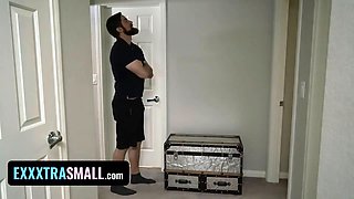 Exxxtra petite - tiny red haired stunner strips her costume play costume to pound her boyfriend's Big Dick