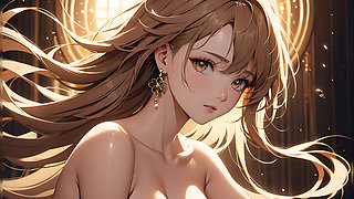 Golden Breeze: a Beautiful Young Woman in a Dreamy Glow