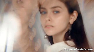 SUPERBE MODELS - (Victoria Garin) - Sexy Lingerie Czech Teen Model Strips Naked