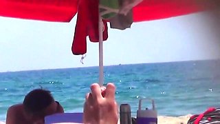 Nudists on the public beach