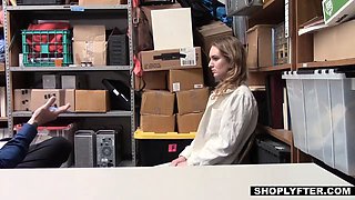 Red haired gets fucked on desk by personal investigator