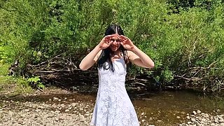 Nicky Brill Outdoor Nude Pussy Gaping and Peeing in Park