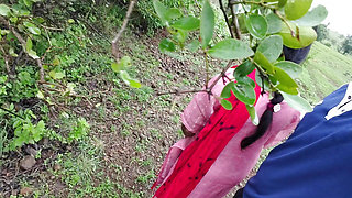 Indian desi movie - Bhabhi from the village had come to the forest to use the bathroom. I had come to the same forest with bike.