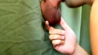 Twink's First Gloryhole Experience: Sucking a Big Cock