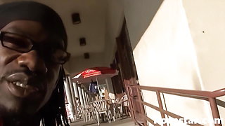 Ebony Monique Ride A Big Black Pole For Orgasm