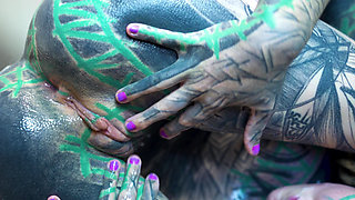 Tattoo Anal Gape Loving Girl Cumplay