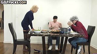 Horny lingerie granny gets cuntdrilled