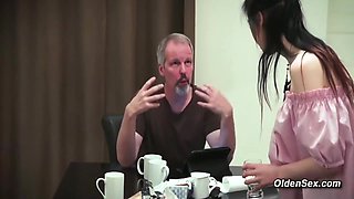 Teen 18+ Seduces And Fucks In The Kitchen With Stepdad And Steve Steel