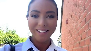 Round ass babe tries different toys