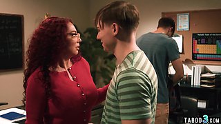 Redhead MILF teacher double penetrated