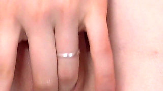 Redhead in Yellow Pantyhose Fucks Herself Until Squirt by German Dildo