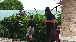 Tied Up a Cutie for Wild Fun in My Garden