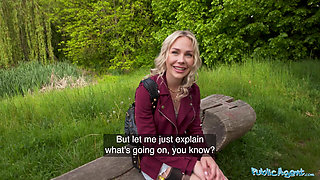 Hot BLONDE from Finland Takes the Big D - Public Agent