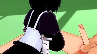 Sex with a Maid Bot in the Hallway - 3D Hentai