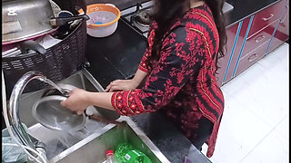 Pakistani Beautiful Maid Fucked In Kitchen While Busy In Work