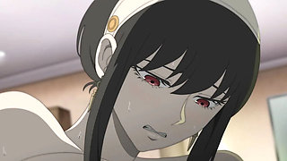 Animo Hentai: Yor and Loid Cartoon Sex - Big Booty Anal, Cowgirl Riding, and Cum on Tits