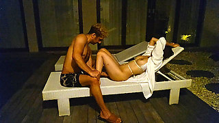 Making This Asian Goddess Squirt at Poolside