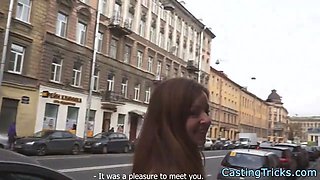 Beautiful casting amateur loves cock