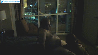 Vacation Sex Against a Window on the Las Vegas Strip Wih Hot Redhead MILF