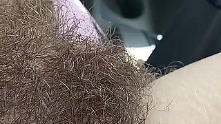Smoking in my car hairy pussy
