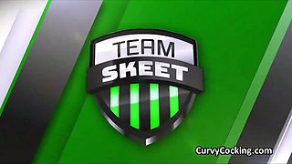 Risky sucking cock while watching football