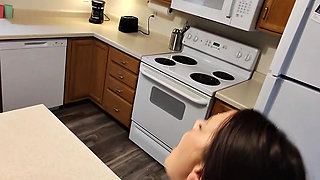 POV Wife Caught in Bathroom and Fucked From Bathroom to Bedroom to Kitchen