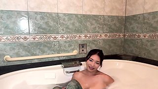 Asian Sweet Teen black sock masturbation