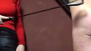 Red domina - slap slave