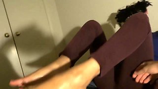 Naughty footjob amateur unbelievable adult scene