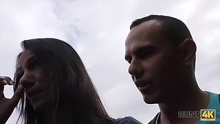 Guy needs cash so he lets a stranger have his cute girlfriend in public