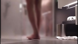 Married Woman Making Out with Her Lover in the Shower and Receiving Anal Licking in Front of the Mirror
