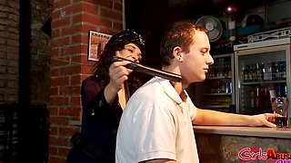 Angel Velvet and her lovers in a hot cfnm threesome scene