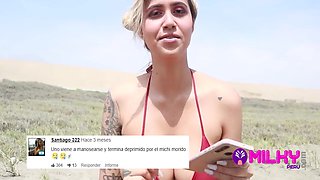 They Are Going To Catch Us! Fucking My Busty Stepsister On The Beach Without A Condom