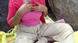 Outdoor fun with college role play in a desi village setting