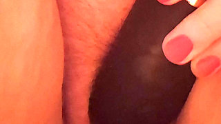 Hairy bbw pussy play close up clip - clit sucker toy