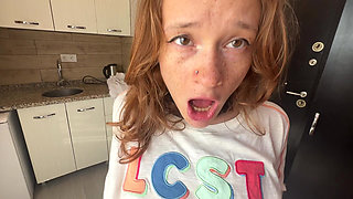 Teen Redhead Girl with Stepdaddy on Vacation