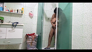 Stepmother Taking a Bath with Her Big Breasts