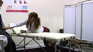 Uniform nurse CFNM get tugjob and BJ