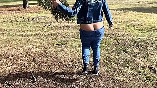 Latin bareback amateur fucked in ass outdoors